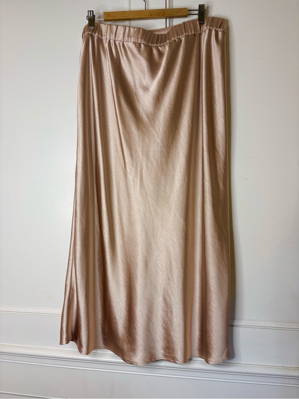 RW&CO. Satin Maxi Skirt - Blush Pink